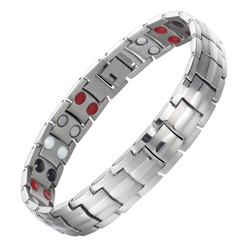 Stainless Steel Energy Bracelet 4-in-1. 2 Colors available. Model B049