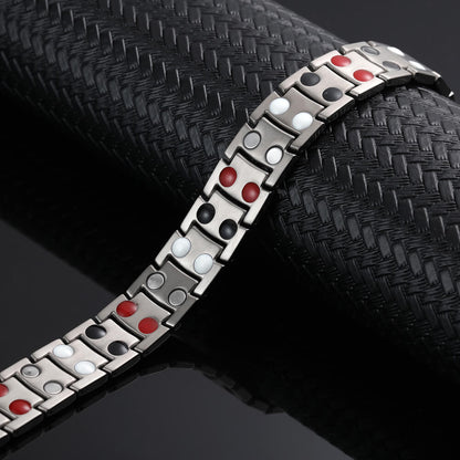 Stainless Steel Energy Bracelet 4-in-1. 2 Colors available. Model B049