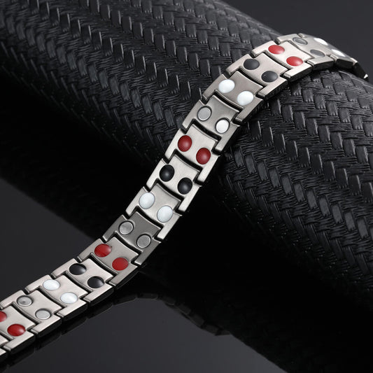 Stainless Steel Energy Bracelet 4-in-1. 2 Colors available. Model B049