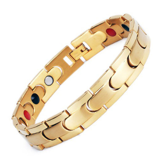 Stainless Steel Energy Bracelet 4-in-1. 2 Colors available. Model B113